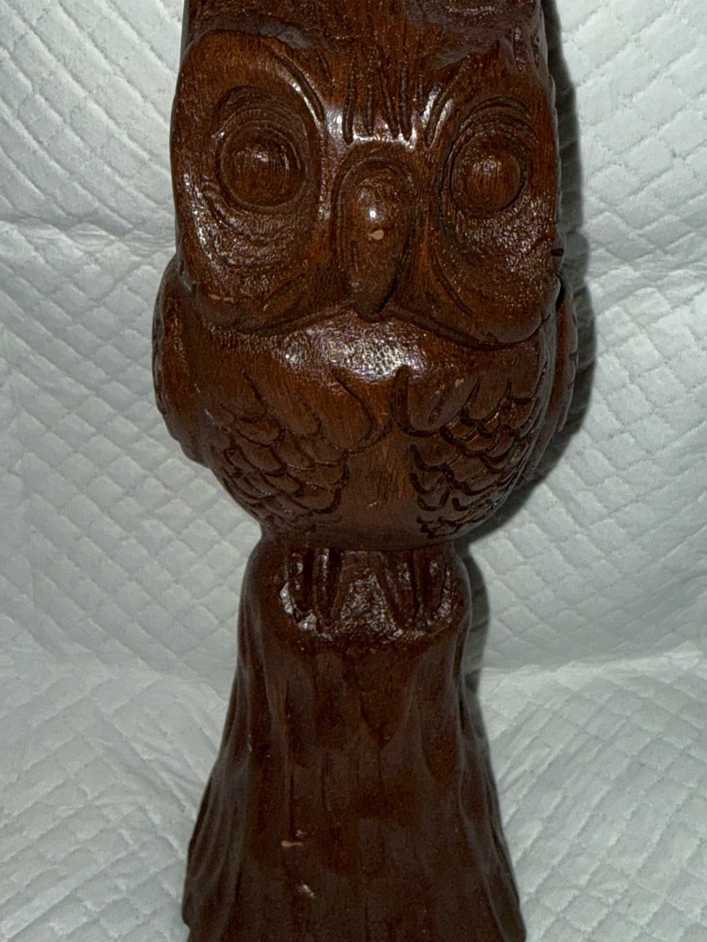 Owl  9.25” Sculpture Figurine  Handcrafted From RED MILL MFG USA.